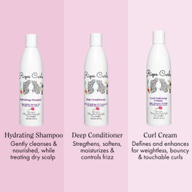 Rizos Curls Trio Bundle, Hydrating Shampoo & Deep Conditioner & Curl Cream Bundle, Gently Cleanse and Hydrate Curly Hair, Style & Define Curls for Frizz Free Volume, For All Curl Patterns 2a - 4c