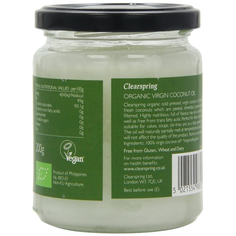 Clearspring Organic Virgin Coconut Oil 200ml (Case of 6)