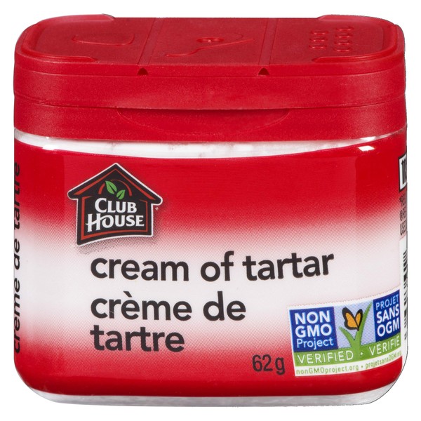 Club House, Quality Natural Herbs & Spices, Cream of Tartar, Plastic Can, 62g