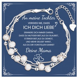 CheersLife Silver Women's Star Pearl Bracelets, Sometimes Forget You That You Are Fantastic, Inspirational Bracelet, The Birthday Gift for Friends, Daughters, Mother, Colleagues, Women, Silver