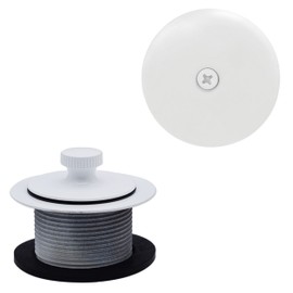 Westbrass Twist & Close Tub Trim Set with One-Hole Overflow Faceplate, Powder Coat White, D94-50