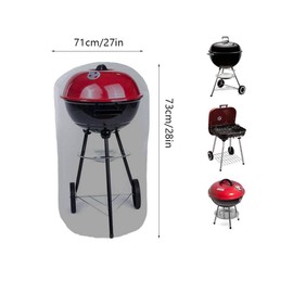 BBQ Cover Waterproof BBQ Gas Grill Cover Black Barbecue Cover UCARE Large 210D Outdoor Gas Charcoal Barbecue Gill Protector Cover of Weber Brinkmann Char Broil Black (Round 27 * 28in)