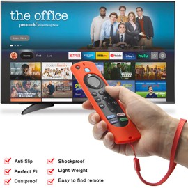 [2 Pack] Firetv Remote Cover Compatible with Firestick 4K Max/Firestick (3rd Gen) / Fire Stick Lite Alexa Voice Remote with Lanyard (Red & Blue) (NOT for Firestick 4K Max 2nd)
