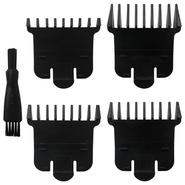 4pcs T Out-liners Guards Comb Set Black Professional Grooming Attachments