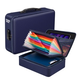 Fireproof Document Safe, Fireproof Box Safe for Home Document with Lock, Important Document Hard Case Organizer Box (Blue)