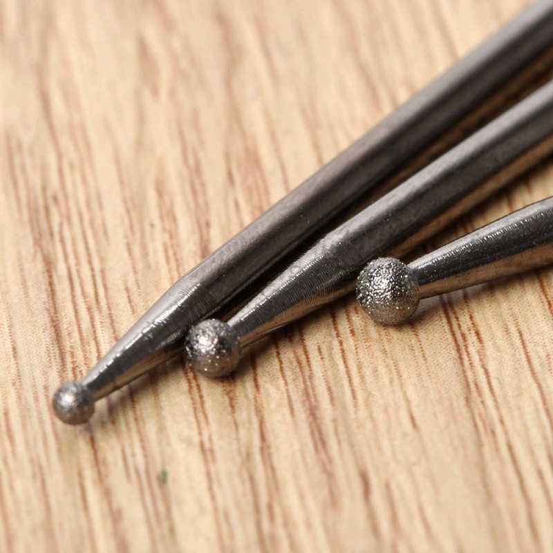 30Pcs Diamond Grinding Burr Drill Bits Dia 3mm Shank For