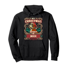 Boxer My Christmas Spirit Dog Santa Claus Elf Reindeer Pullover Hoodie