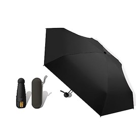 Mini Umbrella, Lightweight Portable Travel Umbrella with Case, Small Compact Sun and Rain Umbrellas UV Protection for Women and Men（Black）