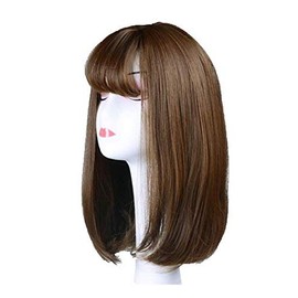 OneHorse Wig, Semi-Long, Long Curl, Fluffy, Natural, Small Face, Medical Ladies, Imechan, With Net (Brown)