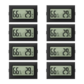LYCXAMES Thermometer Hygrometer, 8 Pieces Mini LCD Digital Hygrometer Thermometer, 2-in-1 Indoor Outdoor Moisture Meter, Temperature Meter, Thermal Hygrometer for Greenhouse Cellar