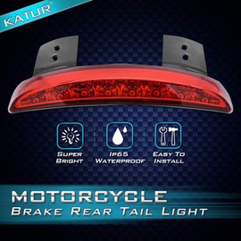 KaTur Red Chopped Fender Edge Motorcycle 8 LED RED Stop Running Brake Rear Tail Light for Sportster XL 883N 1200N XL1200V XL1200X