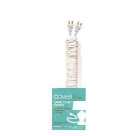 Off White COVEREase Cord Cover 9 ft Faux Silk Fabric Lamp Cord Cover - Cable Sleeve, Wire Cover, Cord Hider for Cable Management for Electrical Lighting Fixtures (1 Pack)