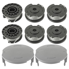 JAMHER Fadenspule F016800569/F016800385 Für Bosch Akku Rasentrimmer EasyGrassCut 23/26/18/18-230/18-260/18-26 Länge 4 m Ø 1,6 mm Rasentrimmerspule und Spulenabdeckung F016F05320 (6 Spulen, 2 Kappe)