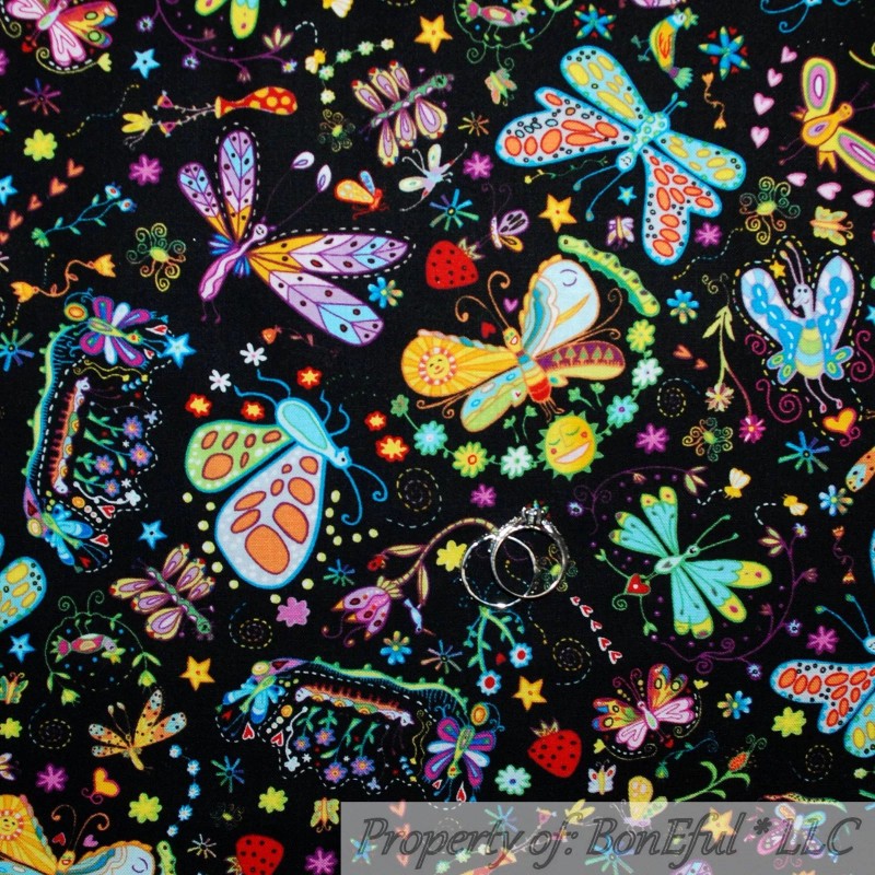 Springs Creative BonEful Fabric FQ Cotton Quilt Rainbow Princess Belle