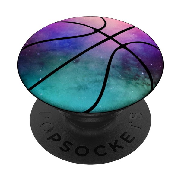 Galaxy Basketball - Purple Teal Space Nebula PopSockets Standard PopGrip
