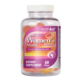 NutraA2Z Women Multivitamin Gummies, 60 Gummies (Peach, Orange & Strawberry Flavors)