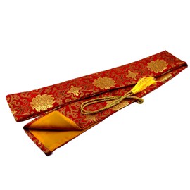 JomMart HB0491 Sword Bag, Red Base, Lotus, Large, 53.1 inches (135 cm), Storage, Storage, Cosplay