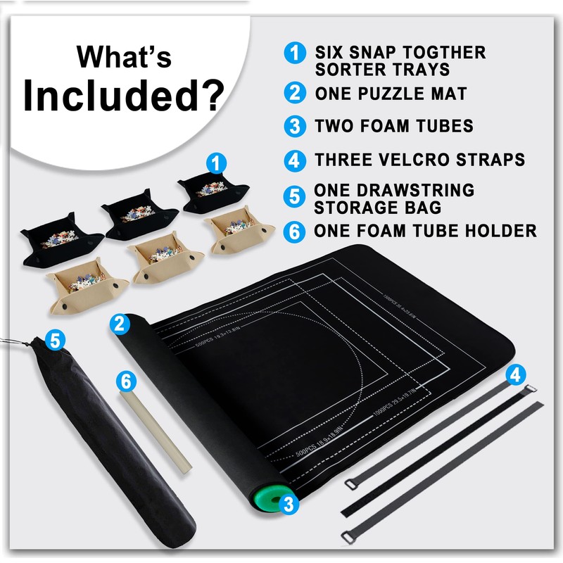 Jigsaw Puzzle Mat Roll Up,1500 1000 Pieces Puzzel Mats，Roll-Up Save