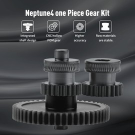 Neptune 4 Extruder Gear Upgrade Kit - Nanocoated Mold Steel Dual Gear Extruder for Elegoo Neptune 4/Pro/Plus/Max, One-Piece Shaft Integrated Gear Assembly