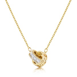 Linawe Women's Gemstone Pendant Necklace, Statement Necklace, Jewellery Set, Stainless Steel Chain, Birthstone Crystal Necklace Pendant, Available in Gold, Rose Gold and Silver, Gemstone Stainless