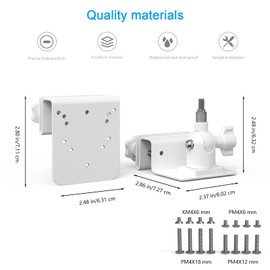 Koroao Gutter Mount for SEHMUA RBX-S40/S44/S45/SD22 Solar Outdoor Camera Bracket Compatible with SEHMUA Solar Security Cameras Wireless Outdoor Kit（White）