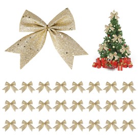 Christmas Tree Bows Pack of 25 Christmas Bows Bows Christmas Tree Gold Christmas Tree Pendant Christmas Tree Decoration for Christmas Holiday Wedding Decoration