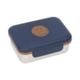 LÄSSIG Children’s Lunch Box, Stainless Steel Breakfast Box, Sustainable, for Nursery, School, Stainless Steel Lunch Box, Little Gang, Navy Smile