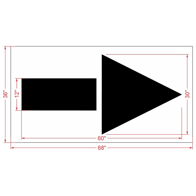 60" Lowes Straight Arrow Stencil - 1/8" (.125") PRO-Grade LDPE