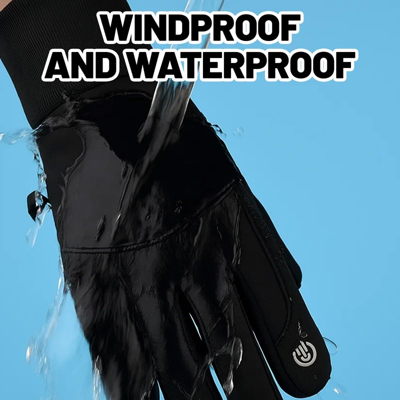 Waterproof Gloves, Touchscreen Fishing Gloves for Men with Flip Cap,