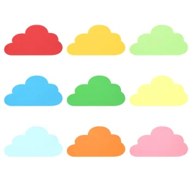PATIKIL 4.2 x 6.1 inch Paper Cut-Outs, 36 Pieces Clouds in Different Colours for Bulletin Board Art, Office, Classroom, Party, Spring DIY Craft Decoration, Colourful