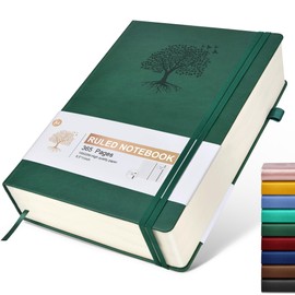 Lined Journal Notebook, 365 Pages A4 Large Journals for Writing Ruled Notebook, Hardcover Leather Journal for Women Men, Daily Journal Notebook for Work, Note Taking, 100Gsm Thick Paper ( 8.5" x 11" Green)