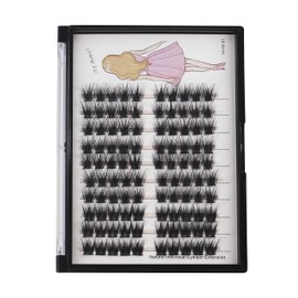 Bodermincer Home Eyelash Extension Thick Segmented 3D Effect Glue Bonded Individual Eyelash Extension Eyelashes Bunches Professional Makeup False Eyelashes (18MM)