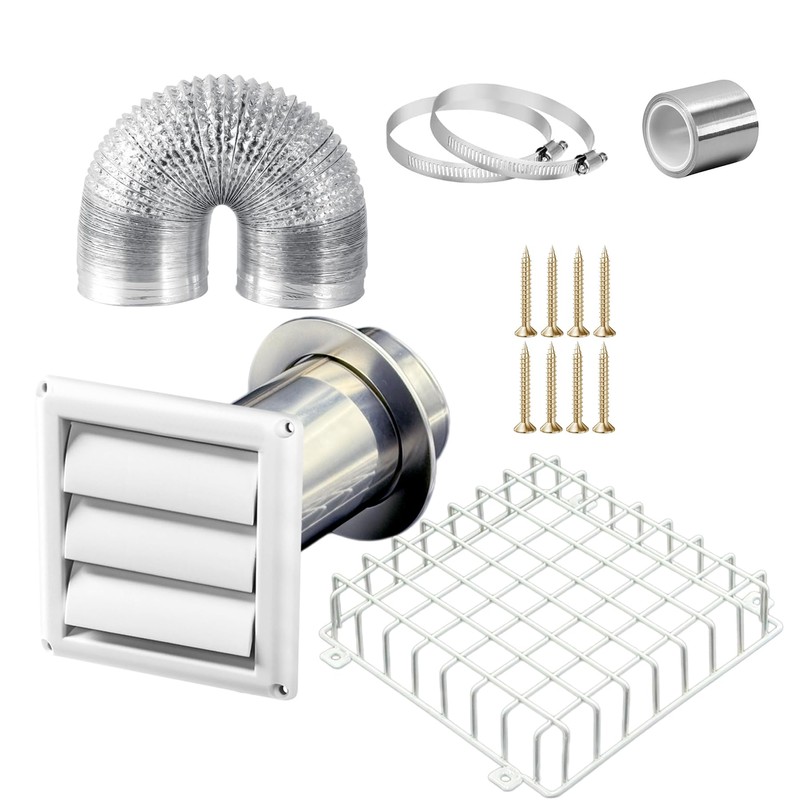 JPFLAEYX Dryer Vent Kit 4 Inch with Metal Bird Guard,