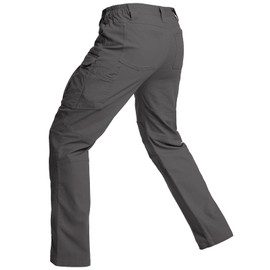 CARWORNIC Mens Stretch Tactical Work Pants Lightweight Cotton Utility Carpenter Cargo Hiking Pants Flex Breathable Military EDC Operator Mechanic Outdoor Pants with Zipper Pockets Dark-Gray