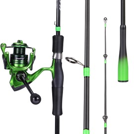 Sougayilang Spinning Fishing Rod Reel Combo,Two Pieces Pole with Super Smooth and Powerful Spinning Reel for Freshwater