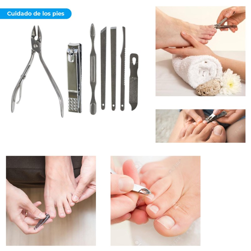 Set Manicure Pedicure Acero Inoxidable 19 Piezas Para Uñas de
