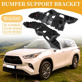 Partuto Bumper Support Bracket No.52146-0E060/52145-0E060 - Left Right Driver Passenger Side Bumper Bracket - for Toyota Highlander 2014-2016 ABS Plastic Black - 1 Pair