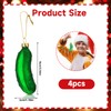 Glass HG Pack of 4 Christmas Cucumber Christmas Tree Decorations,