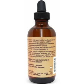 Pura D'o Aceite De Ricino (4 Oz) 100% Puro Usda Orgánico Nat