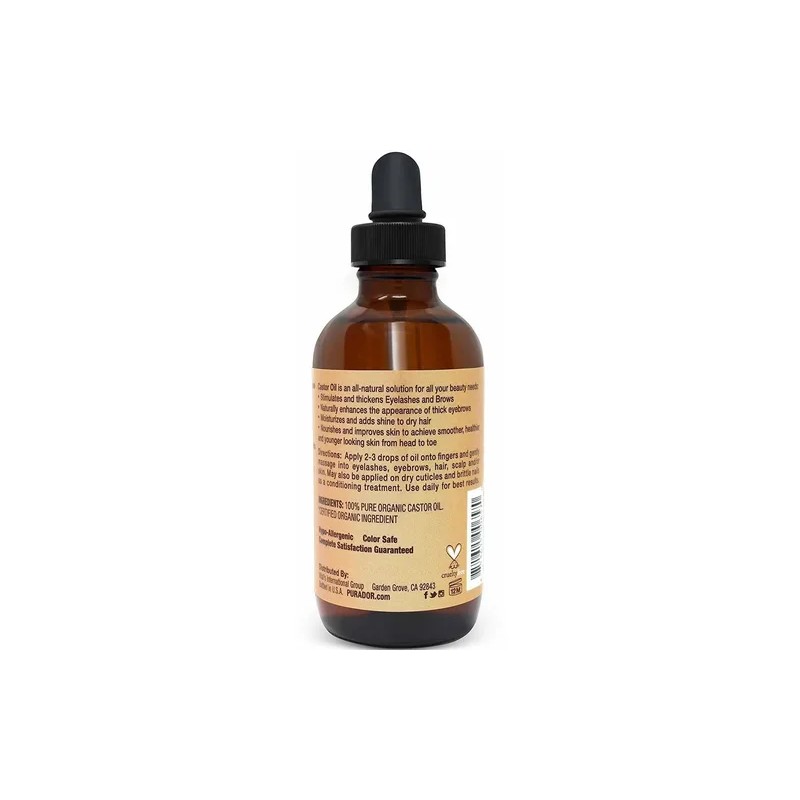 Pura D'o Aceite De Ricino (4 Oz) 100% Puro Usda