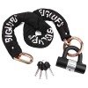 Candado Cadena Bicicleta Motocicleta BIGLUFU 10mm*1.2m Negro Llave