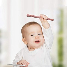 lyrlody Mordedor para Bebé, 4 Piezas de Tubos de Mordedor Huecos Tubos Huecos de Silicona 6.3 inch 3 Texturas Suaves, para Niños 0-6 Meses (color mezc