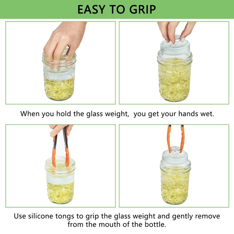 Artcome 10-Pack Glass Fermentation Weights with Easy Grip Handle and