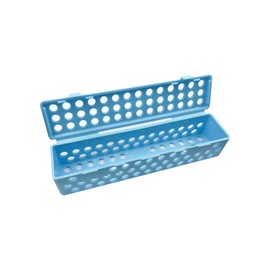 SENLIN DENTAL 1PC Dental Instruments Sterilizat Case, Plastic Autoclavale Cassette Case, Medical Surgical Instrument Disinfection Container Tray for Dental Spatulas, Forceps and Pliers (Blue)