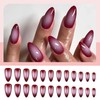 Yamobi Press on Nails Set of 24 Red Almond Shape