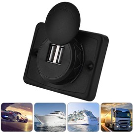 USB Socket 12 V, USB Installation Socket 12 V, USB Installation Socket, Car USB Charger, USB Car Socket 3.1 A Dual USB Port Car Charger Black ABS USB Connection Charging Socket 12 V LED Wasserdi