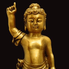 Buddha Statue Buddha Birth Buddha Bronze Standing Statue Buddha Buddha Figurine Flower Festival Buddhist Tool Kanbutsu Banbutsu-kai Buddha Statue (Size: Height 6.3 inches (16 cm)