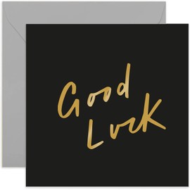 Old English Co. Good Luck Card - Gold Foil | Encouragement Card for Men and Women | Blank Inside & Envelope Included