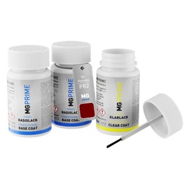 MG PRIME Autolack Lackstift Set für Hyundai PR2 Scarlet Red Pearl/Fiery Red Nacre Grundlack Basislack Klarlack je 50ml