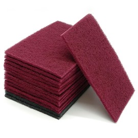 6" x 9" Gray & Maroon General Purpose Scuff Pads, 14 Pack Automotive Scratch Brite Pads for Sanding, Paint Prep, Restoration Tear-Resistant, Durable Non-Woven Abrasive Pads